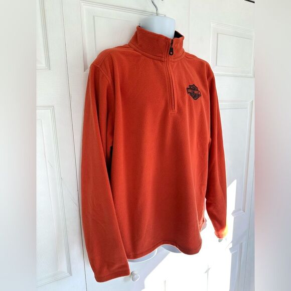 Harley Davidson Motorcycles Fleece Quarter Zip Pullover Sweater Top Shirt Large - Picture 3 of 10